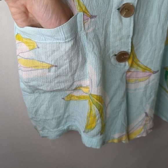 Lauren Conrad Mint Tropical Banana Romper Lined with Shoulder Ties Size XXL - Picture 12 of 14